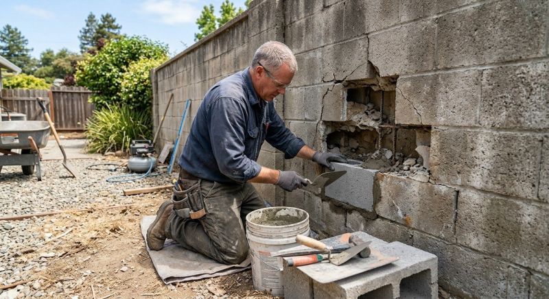 Concrete Block Wall Repair in Cleveland, OH